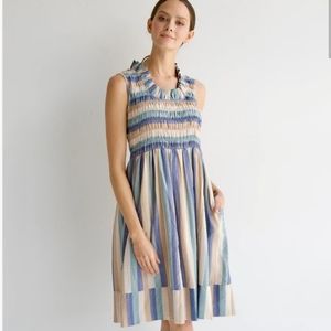 crete dress in blue stripe